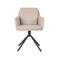 LABEL51 Eetkamerstoelen Joy - Naturel - Boucle - Zwart Metalen Frame