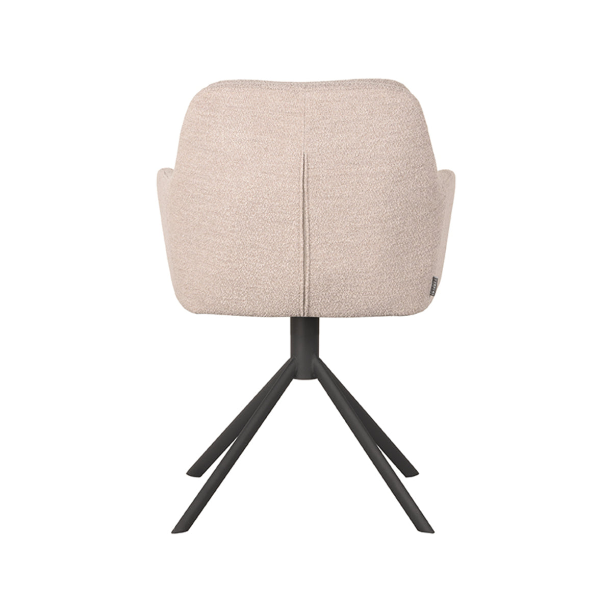 LABEL51 Eetkamerstoelen Joy - Naturel - Boucle - Zwart Metalen Frame