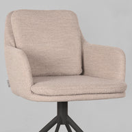 LABEL51 Eetkamerstoelen Joy - Naturel - Boucle - Zwart Metalen Frame