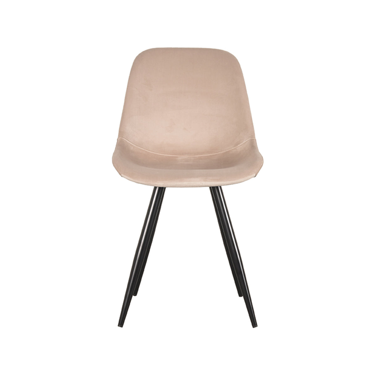 LABEL51 Eetkamerstoelen Capri - Zand - Velvet - Zwart Metalen Frame