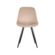 LABEL51 Eetkamerstoelen Capri - Zand - Velvet - Zwart Metalen Frame