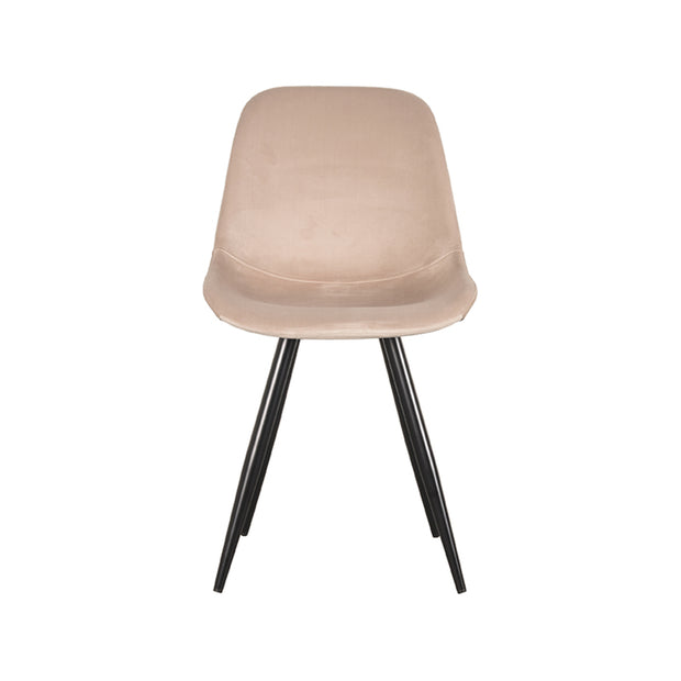 LABEL51 Eetkamerstoelen Capri - Zand - Velvet - Zwart Metalen Frame