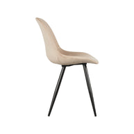 LABEL51 Eetkamerstoelen Capri - Zand - Velvet - Zwart Metalen Frame