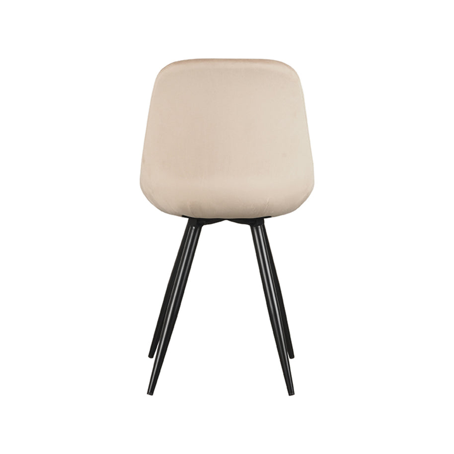 LABEL51 Eetkamerstoelen Capri - Zand - Velvet - Zwart Metalen Frame