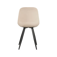 LABEL51 Eetkamerstoelen Capri - Zand - Velvet - Zwart Metalen Frame