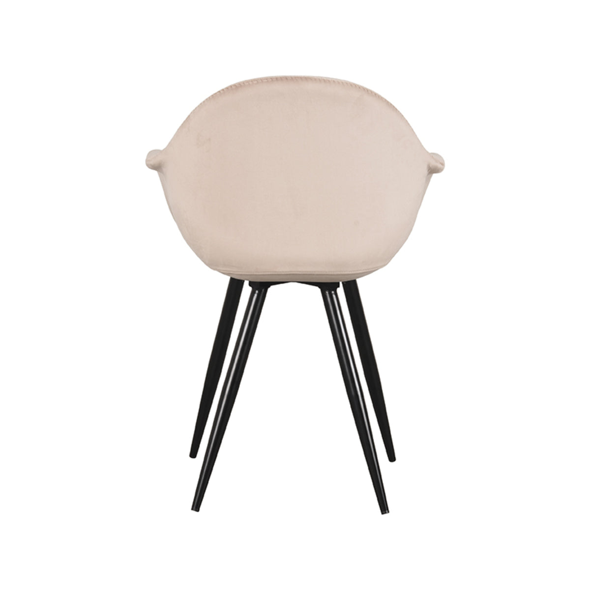 LABEL51 Eetkamerstoelen Forli - Zand - Velvet - Zwart Metalen Frame