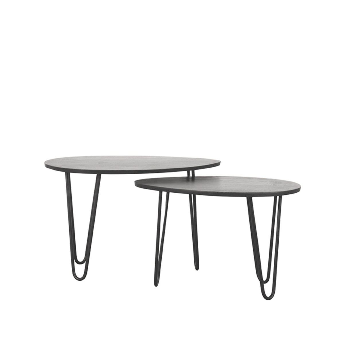 LABEL51 Salontafels Frisk - Zwart - Mangohout - 68 cm