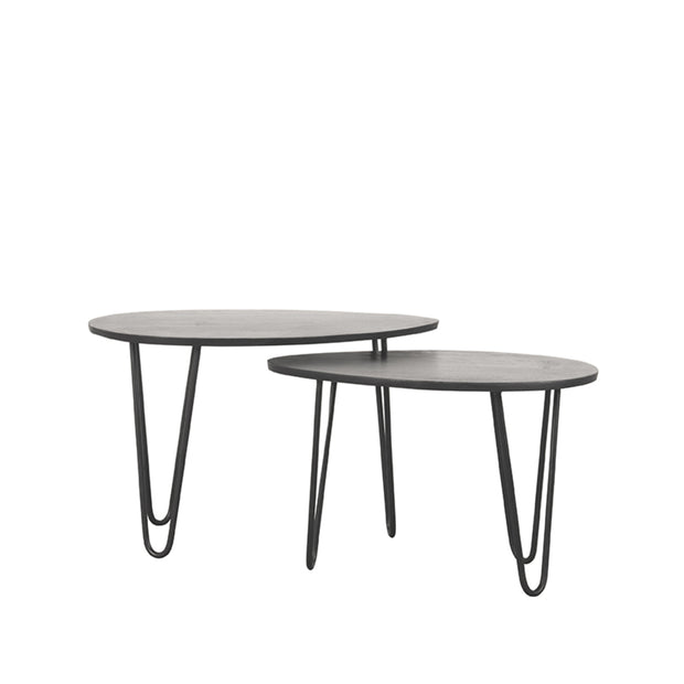 LABEL51 Salontafels Frisk - Zwart - Mangohout - 68 cm