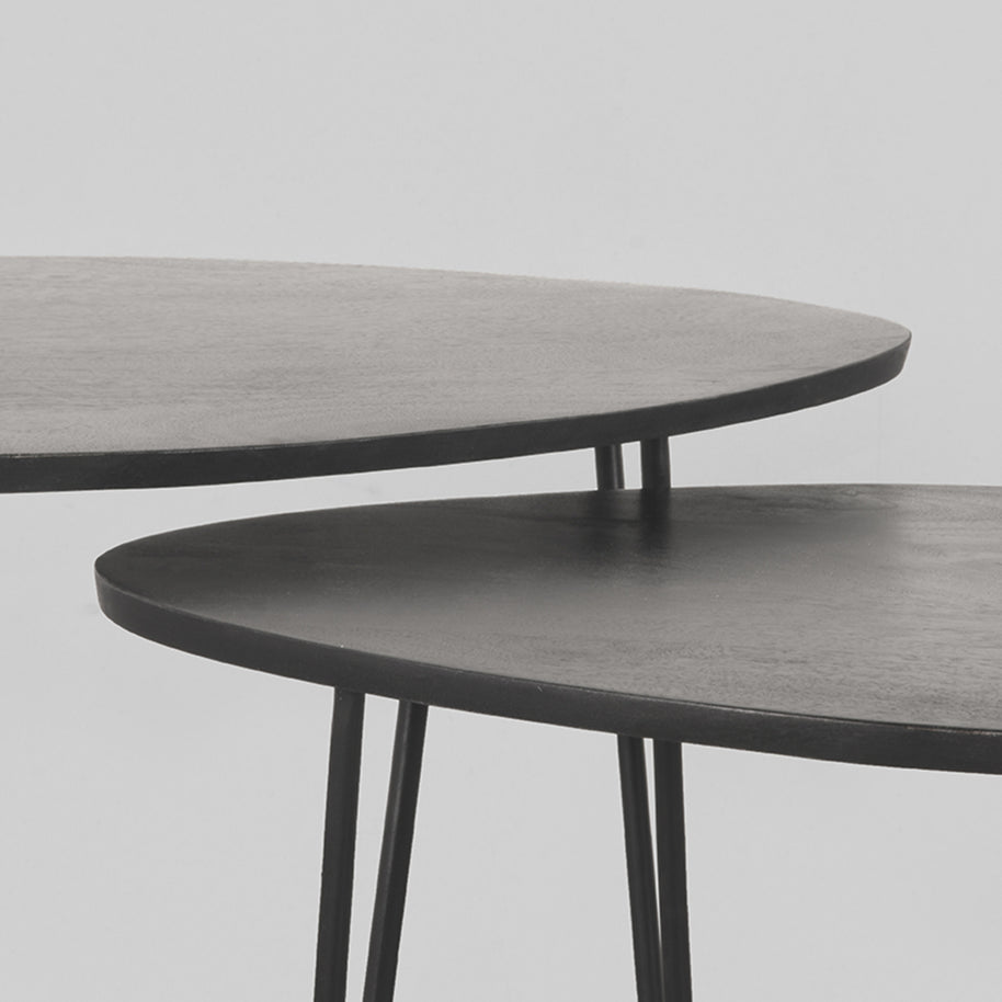 LABEL51 Salontafels Frisk - Zwart - Mangohout - 68 cm