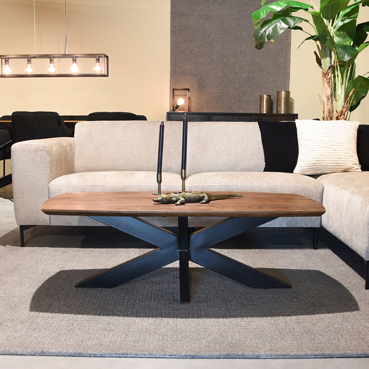 LABEL51 Salontafels Zane - Espresso - Mangohout - 120 cm