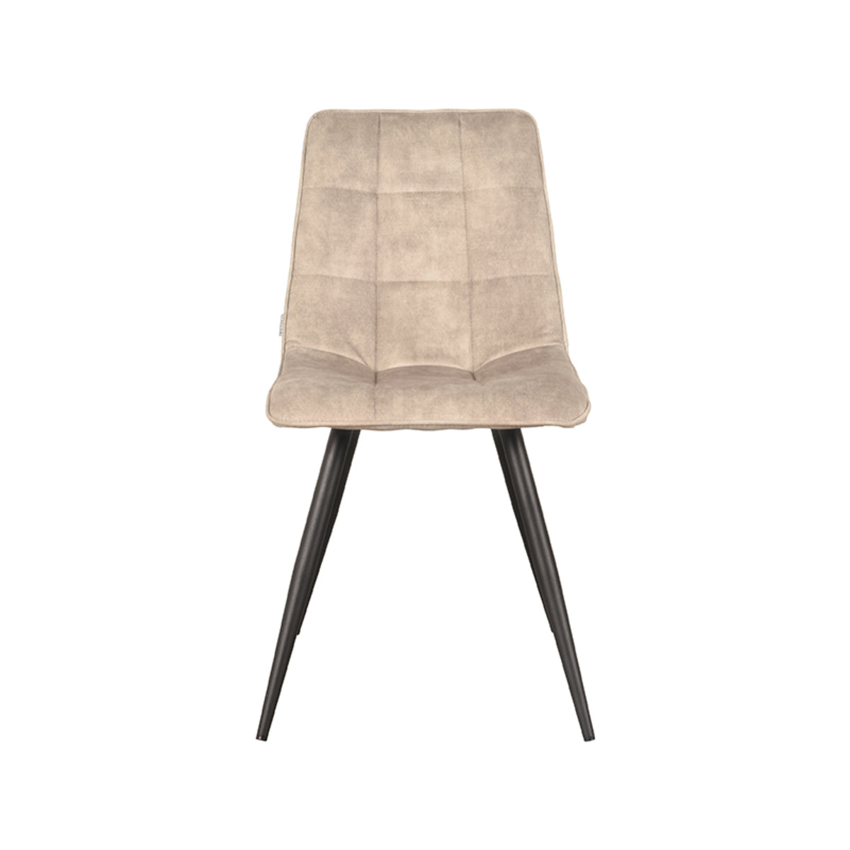 LABEL51 Eetkamerstoelen Jelt - Zand - Velvet - Zwart Metalen Frame