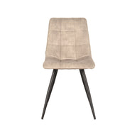 LABEL51 Eetkamerstoelen Jelt - Zand - Velvet - Zwart Metalen Frame