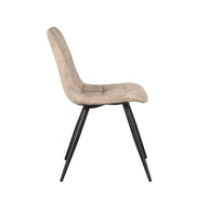 LABEL51 Eetkamerstoelen Jelt - Zand - Velvet - Zwart Metalen Frame
