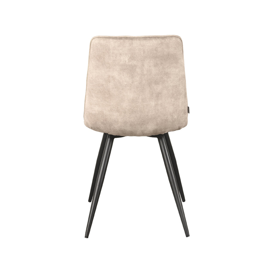 LABEL51 Eetkamerstoelen Jelt - Zand - Velvet - Zwart Metalen Frame
