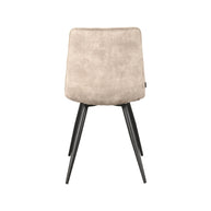 LABEL51 Eetkamerstoelen Jelt - Zand - Velvet - Zwart Metalen Frame