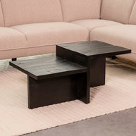 LABEL51 Salontafels Skip - Zwart - Mangohout - 90 cm