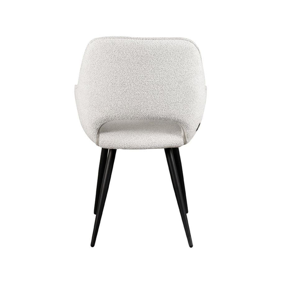 LABEL51 Eetkamerstoelen Fer - Champagne - Boucle - Zwart Metalen Frame
