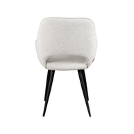 LABEL51 Eetkamerstoelen Fer - Champagne - Boucle - Zwart Metalen Frame