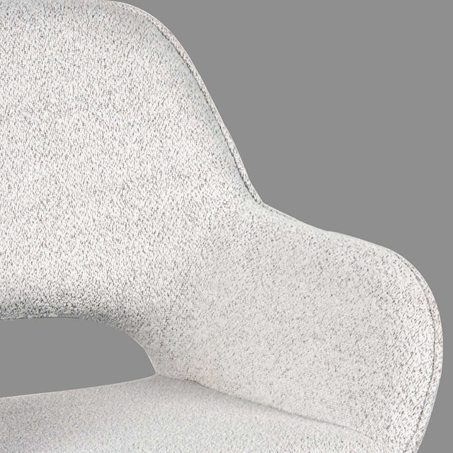 LABEL51 Eetkamerstoelen Fer - Champagne - Boucle - Zwart Metalen Frame