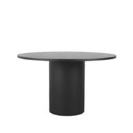 LABEL51 Eetkamertafels Oliva - Zwart - Eiken - 130 cm - Rond