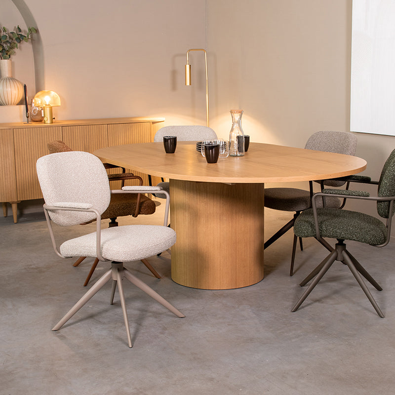 LABEL51 Eetkamertafels Oliva - Naturel - Eiken - 150-200 cm - Uitschuifbaar