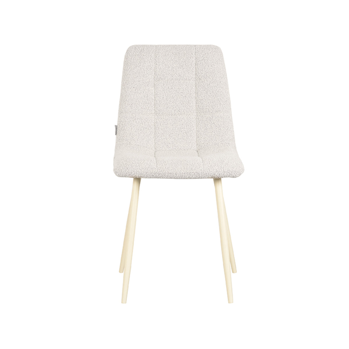 LABEL51 Eetkamerstoelen Nino - Champagne - Boucle - Wit Metalen Frame