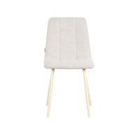LABEL51 Eetkamerstoelen Nino - Champagne - Boucle - Wit Metalen Frame