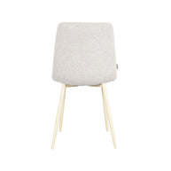 LABEL51 Eetkamerstoelen Nino - Champagne - Boucle - Wit Metalen Frame
