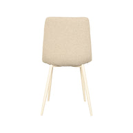 LABEL51 Eetkamerstoelen Nino - Zand - Boucle - Wit Metalen Frame