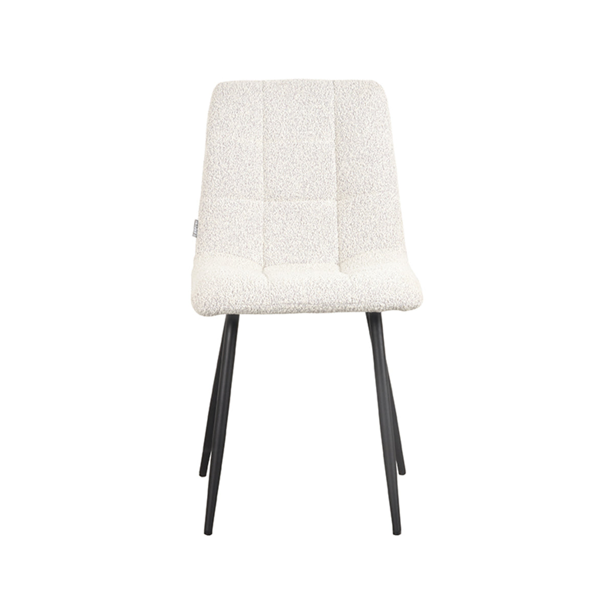 LABEL51 Eetkamerstoelen Juul - Champagne - Boucle - Zwart Metalen Frame