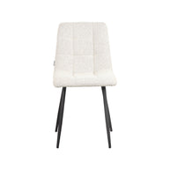 LABEL51 Eetkamerstoelen Juul - Champagne - Boucle - Zwart Metalen Frame