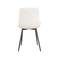 LABEL51 Eetkamerstoelen Juul - Champagne - Boucle - Zwart Metalen Frame