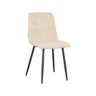 LABEL51 Eetkamerstoelen Juul - Zand - Boucle - Zwart Metalen Frame