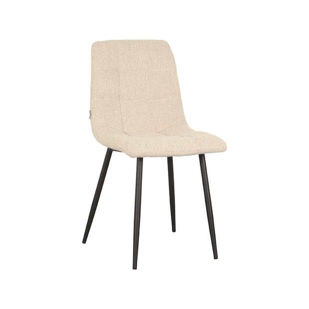 LABEL51 Eetkamerstoelen Juul - Zand - Boucle - Zwart Metalen Frame