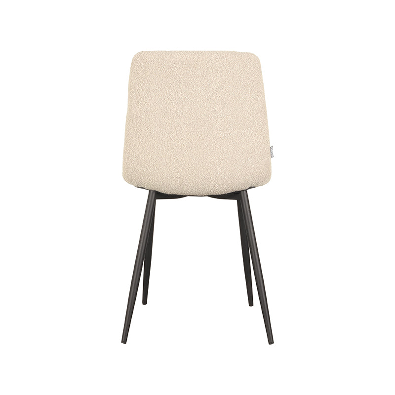 LABEL51 Eetkamerstoelen Juul - Zand - Boucle - Zwart Metalen Frame