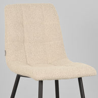 LABEL51 Eetkamerstoelen Juul - Zand - Boucle - Zwart Metalen Frame