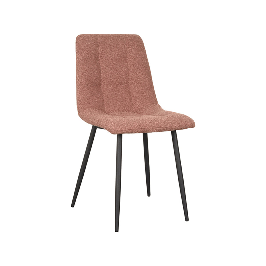LABEL51 Eetkamerstoelen Juul - Terra - Boucle - Zwart Metalen Frame
