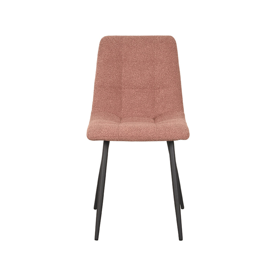 LABEL51 Eetkamerstoelen Juul - Terra - Boucle - Zwart Metalen Frame
