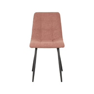 LABEL51 Eetkamerstoelen Juul - Terra - Boucle - Zwart Metalen Frame
