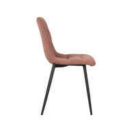 LABEL51 Eetkamerstoelen Juul - Terra - Boucle - Zwart Metalen Frame