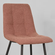 LABEL51 Eetkamerstoelen Juul - Terra - Boucle - Zwart Metalen Frame