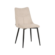 LABEL51 Eetkamerstoelen Riv - Naturel - Geweven - Zwart Metalen Frame