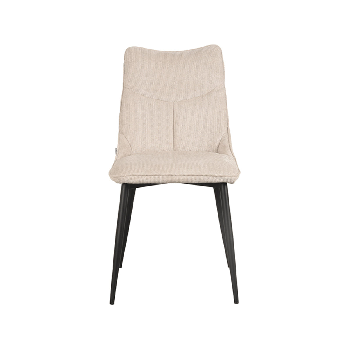 LABEL51 Eetkamerstoelen Riv - Naturel - Geweven - Zwart Metalen Frame