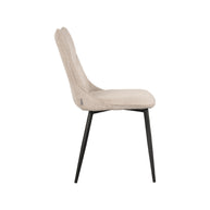 LABEL51 Eetkamerstoelen Riv - Naturel - Geweven - Zwart Metalen Frame