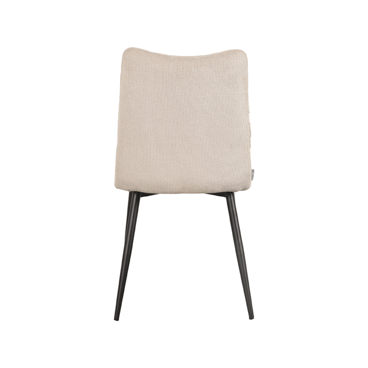 LABEL51 Eetkamerstoelen Riv - Naturel - Geweven - Zwart Metalen Frame