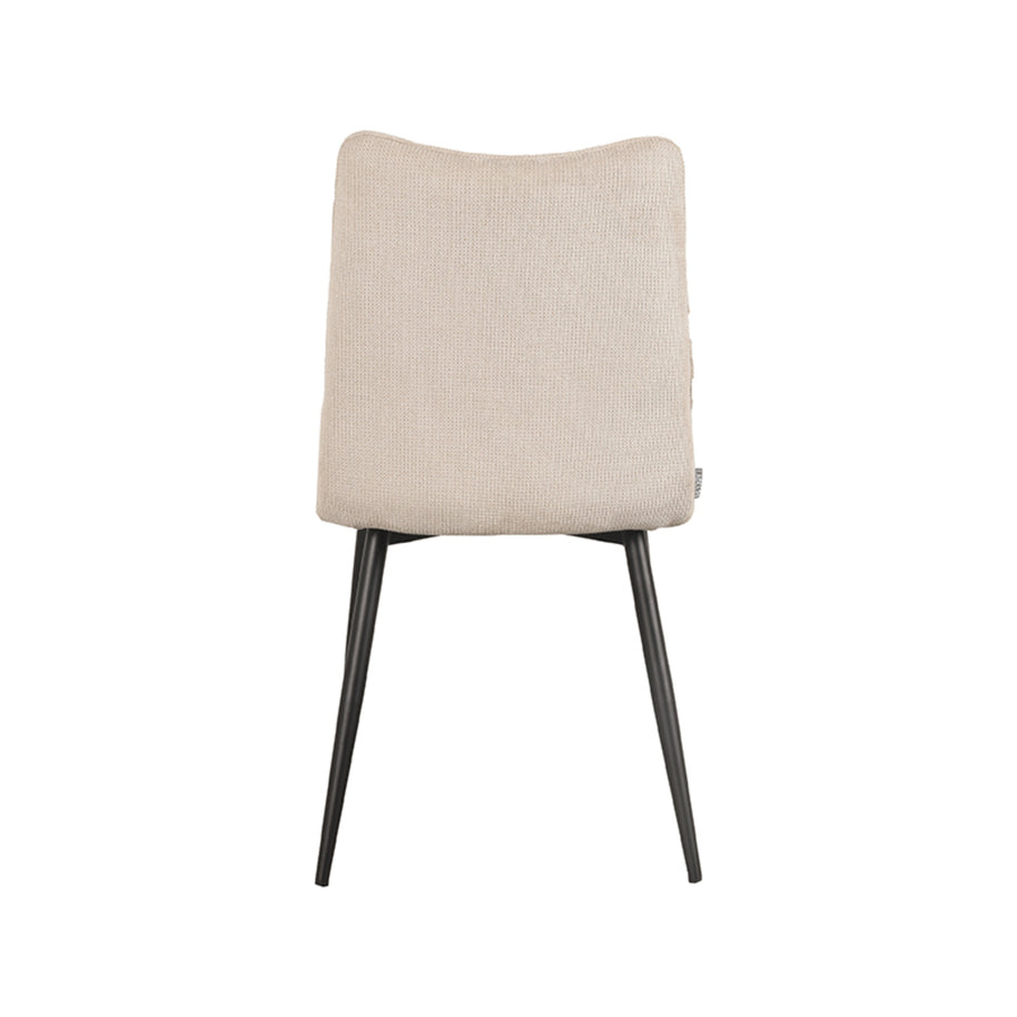LABEL51 Eetkamerstoelen Riv - Naturel - Geweven - Zwart Metalen Frame