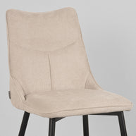 LABEL51 Eetkamerstoelen Riv - Naturel - Geweven - Zwart Metalen Frame