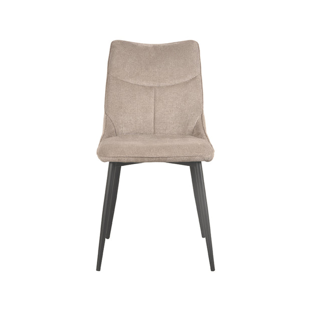 LABEL51 Eetkamerstoelen Riv - Clay - Geweven - Zwart Metalen Frame