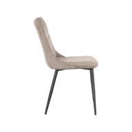 LABEL51 Eetkamerstoelen Riv - Clay - Geweven - Zwart Metalen Frame