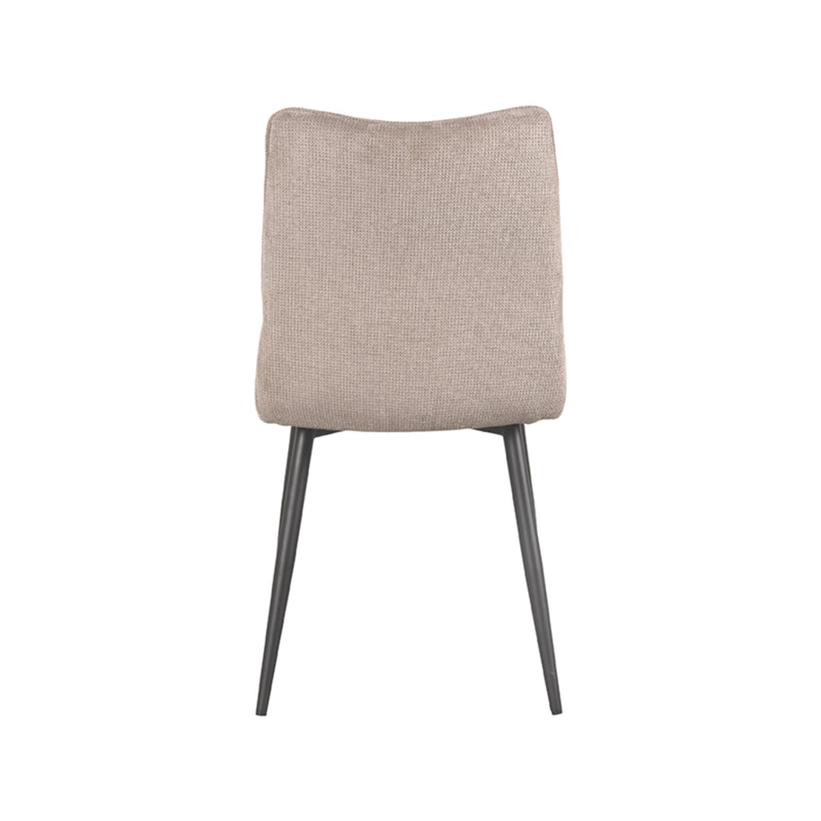 LABEL51 Eetkamerstoelen Riv - Clay - Geweven - Zwart Metalen Frame